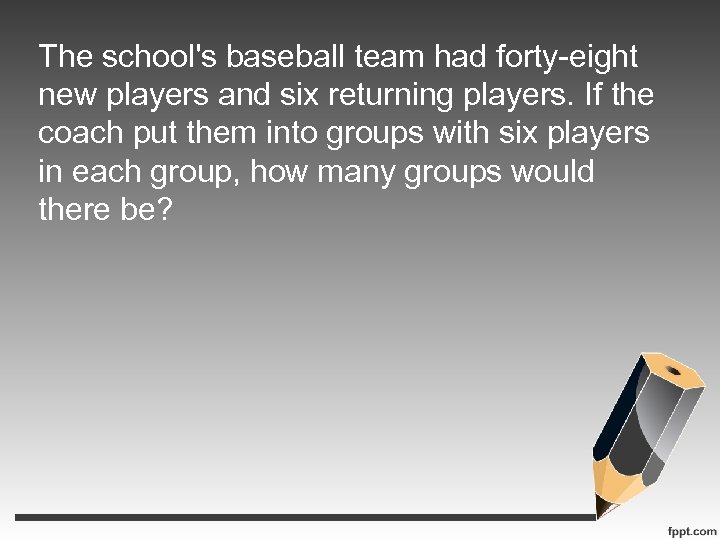 The school's baseball team had forty-eight new players and six returning players. If the