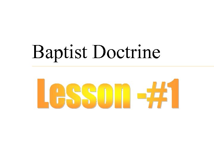 Baptist Doctrine 