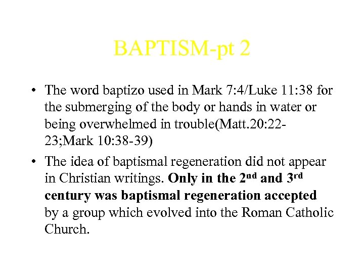 BAPTISM-pt 2 • The word baptizo used in Mark 7: 4/Luke 11: 38 for