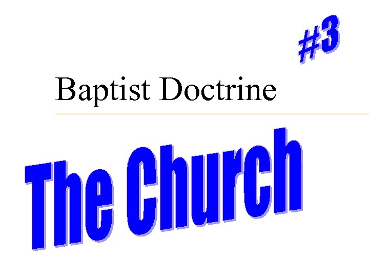 Baptist Doctrine 