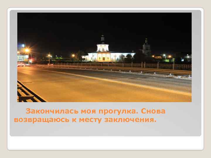 Закончилась моя прогулка. Снова возвращаюсь к месту заключения. 