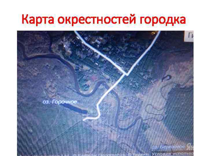 Карта окрестностей городка 