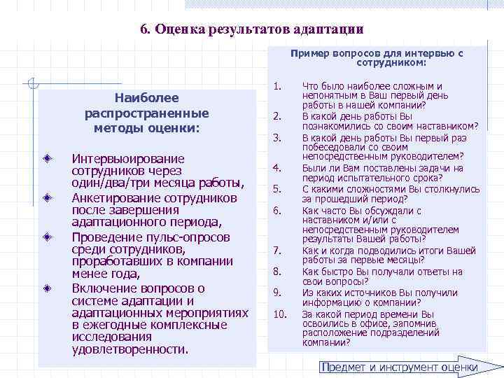 Чек лист по адаптации нового сотрудника образец