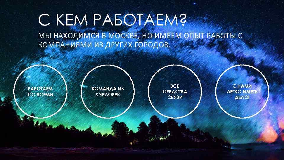 С КЕМ РАБОТАЕМ? МЫ НАХОДИМСЯ В МОСКВЕ, НО ИМЕЕМ ОПЫТ РАБОТЫ С КОМПАНИЯМИ ИЗ