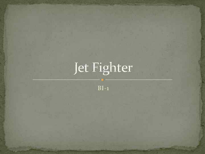 Jet Fighter BI-1 