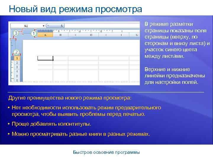 Новый вид режима просмотра В режиме разметки страницы показаны поля страницы (вверху, по сторонам