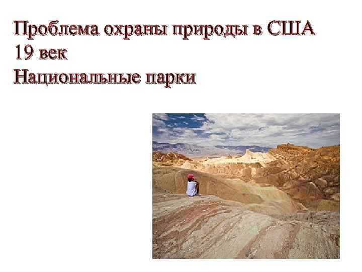 Проблема охраны природы в США 19 век Национальные парки 