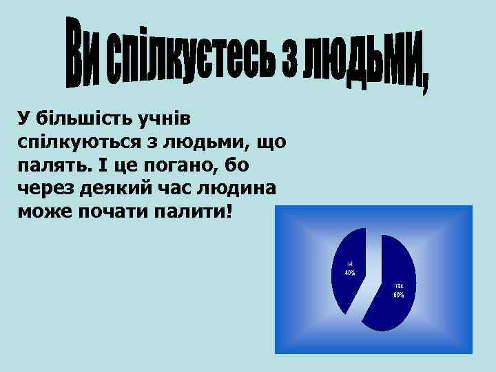 У більшість учнів спілкуються з людьми, що палять. І це погано, бо через деякий