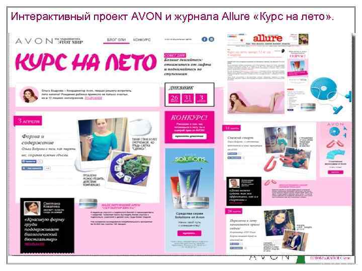 Интерактивный проект AVON и журнала Allure «Курс на лето» . 