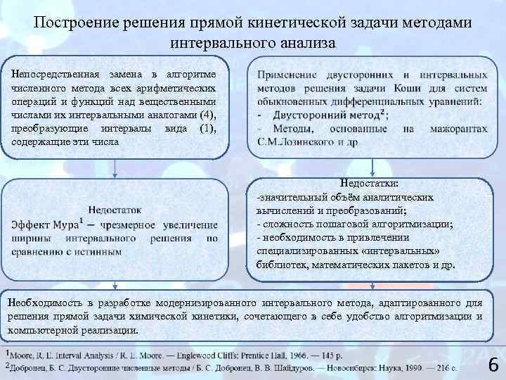 Построение решения прямой кинетической задачи методами интервального анализа Непосредственная замена в алгоритме численного метода