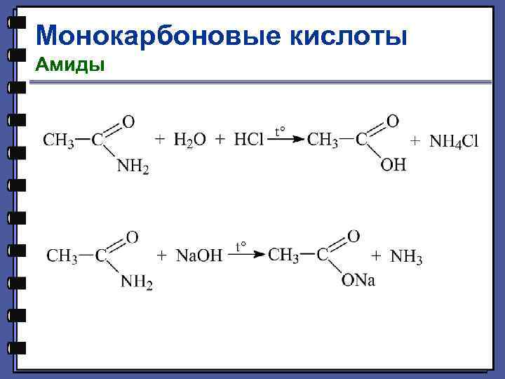 Монокарбоновые кислоты Амиды 