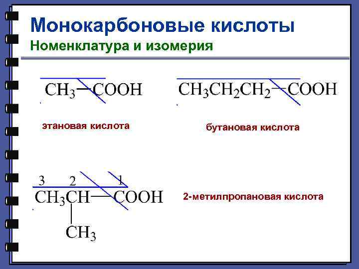 Изомеры 2 метилпропановой кислоты