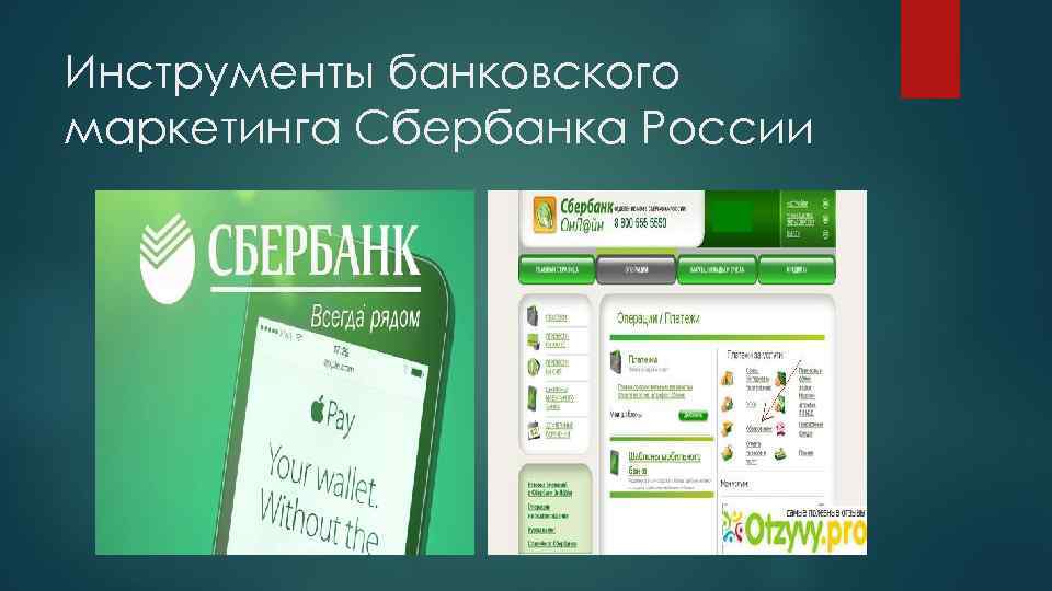 Инструменты банковского маркетинга Сбербанка России 