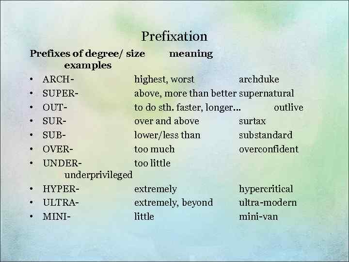 Degree meaning. Prefixation. Prefixation примеры. Prefixes in English. Classification of prefixes.