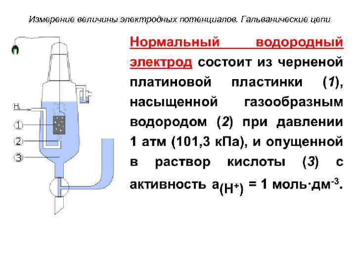 Измерение величины электродных потенциалов. Гальванические цепи 