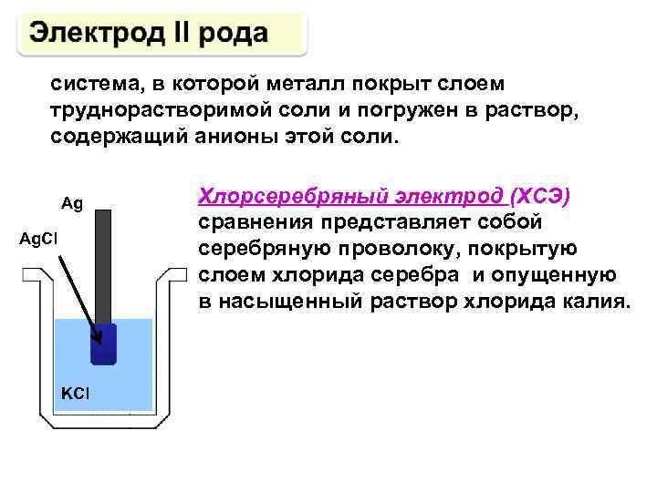 система, в которой металл покрыт слоем труднорастворимой соли и погружен в раствор, содержащий анионы