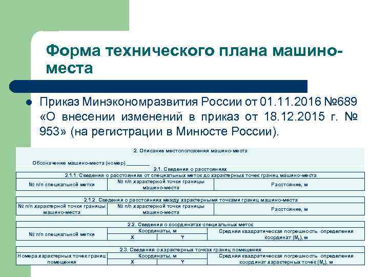 Требования об утверждении формы технического плана