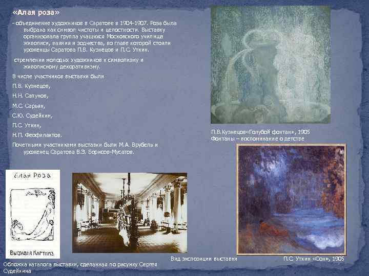  «Алая роза» - объединение художников в Саратове в 1904 -1907. Роза была выбрана