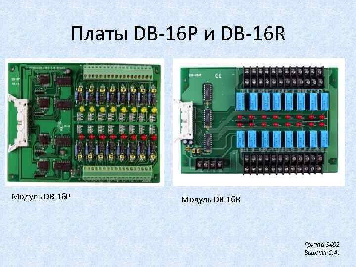 Платы DB-16 P и DB-16 R • Модуль DB-16 P Модуль DB-16 R Группа