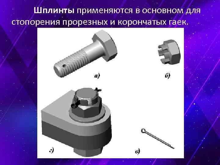 Гайка со шплинтом чертеж