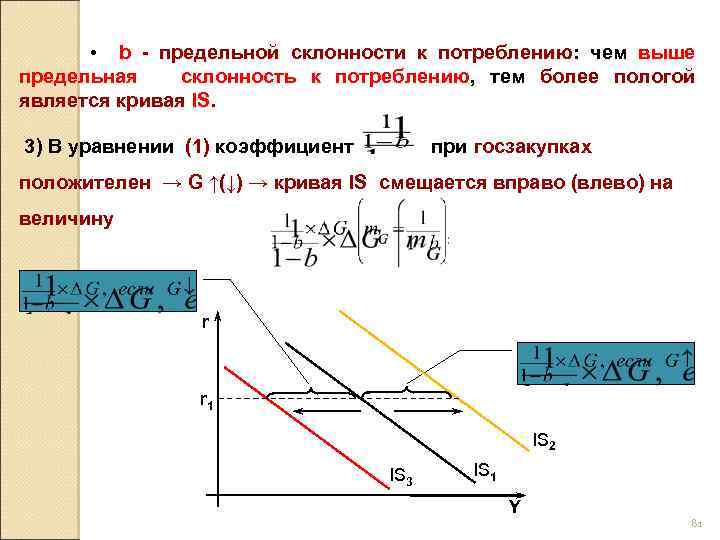  • b - предельной склонности к потреблению: чем выше потреблению предельная склонность к