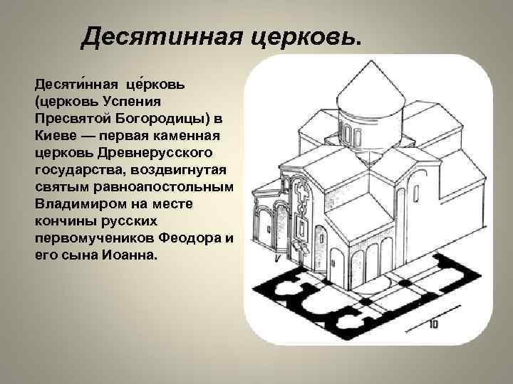 Почему церковь получила название десятинная