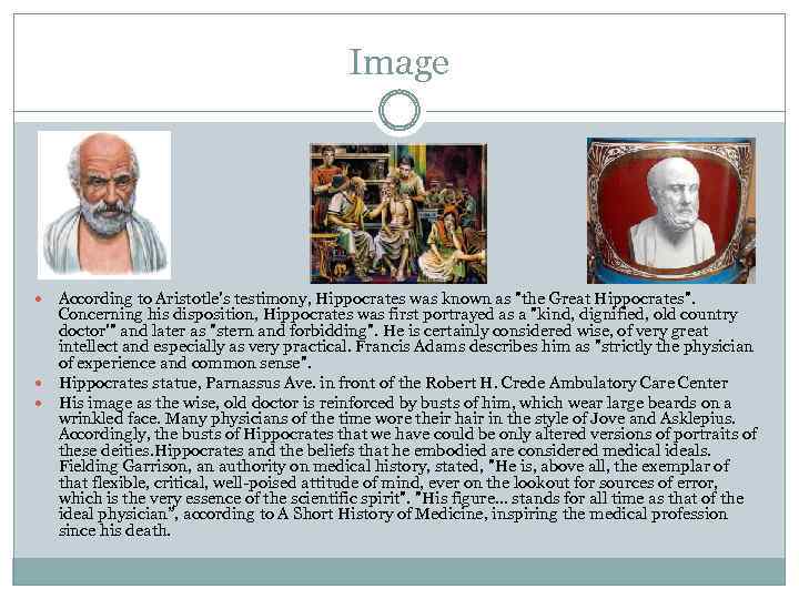 Image According to Aristotle's testimony, Hippocrates was known as 