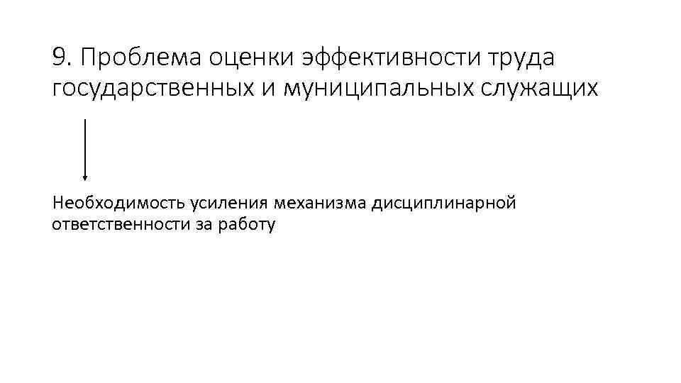 9. Проблема оценки эффективности труда государственных и муниципальных служащих Необходимость усиления механизма дисциплинарной ответственности