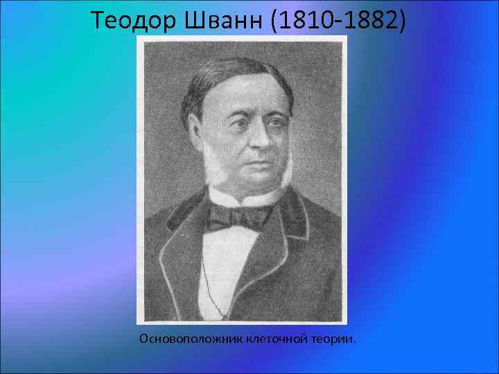 Основоположник клеточной теории. Теодор Шванн (1810-1882). Теодор Шванн зоолог. Теодор Шванн портрет. Шванн ученый.