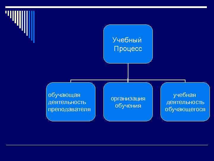 Учебный Процесс обучающая деятельность преподавателя организация обучения учебная деятельность обучающегося 