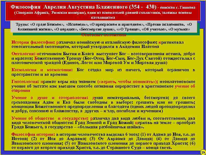 Философско историческая картина мира с точки зрения августина аврелия носит