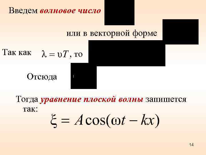 Введем волновое число или в векторной форме Так как , то Отсюда Тогда уравнение