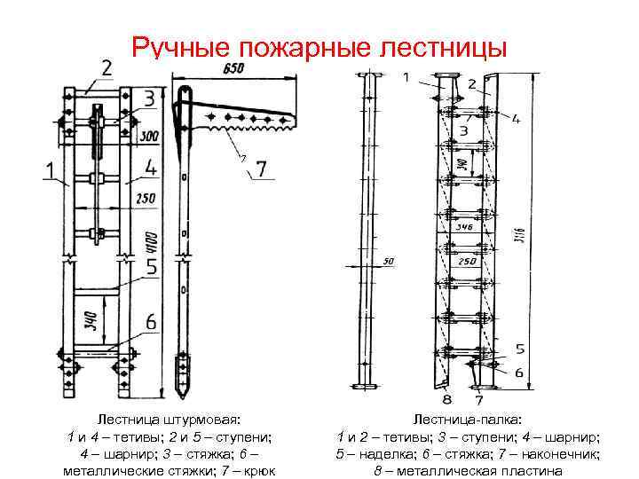 Ручные пожарные лестницы