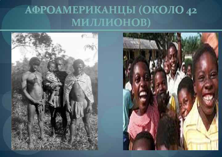 АФРОАМЕРИКАНЦЫ (ОКОЛО 42 МИЛЛИОНОВ) 
