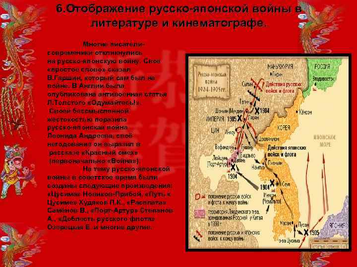 6. Отображение русско-японской войны в литературе и кинематографе. Многие писателисовременики откликнулись на русско-японскую войну.