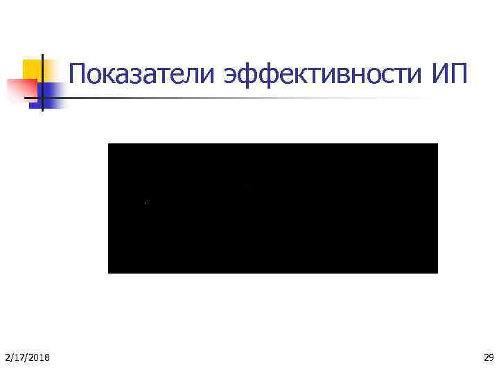 Показатели эффективности ИП 2/17/2018 29 