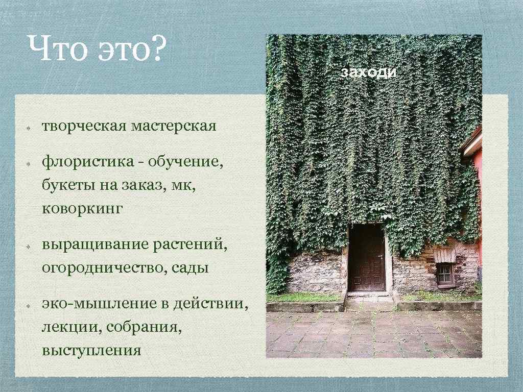 Что это? творческая мастерская флористика - обучение, букеты на заказ, мк, коворкинг выращивание растений,