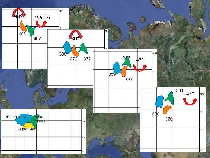 30 о 195 о(? ) 30 о 47 о 