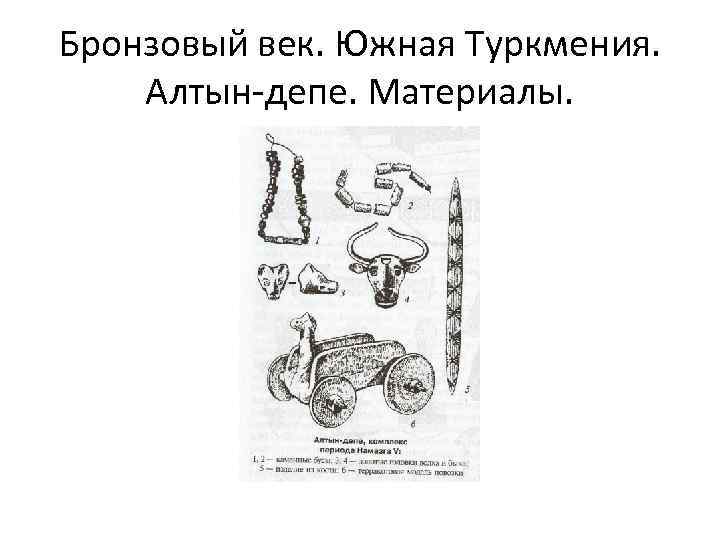 Бронзовый век. Южная Туркмения. Алтын-депе. Материалы. 