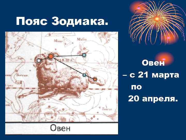 Пояс Зодиака. Овен – с 21 марта по 20 апреля. 