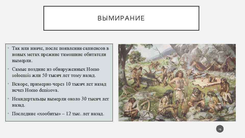 ВЫМИРАНИЕ • Так или иначе, после появления сапиенсов в новых метах прежние тамошние обитатели