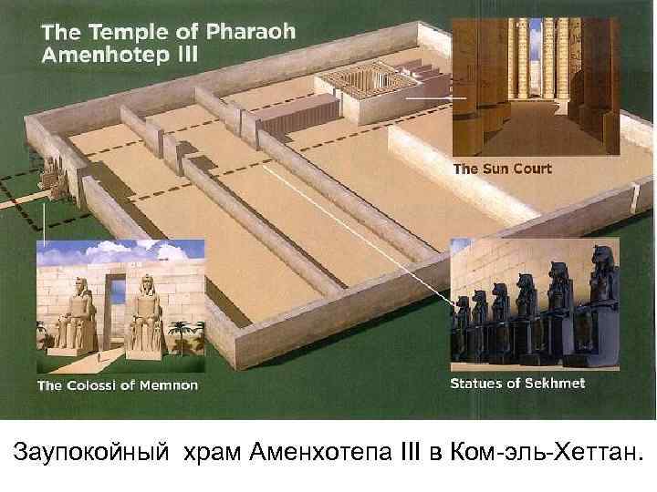 Заупокойный храм Аменхотепа III в Ком-эль-Хеттан. 