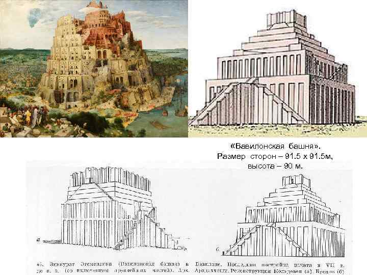  «Вавилонская башня» . Размер сторон – 91. 5 х 91. 5 м, высота