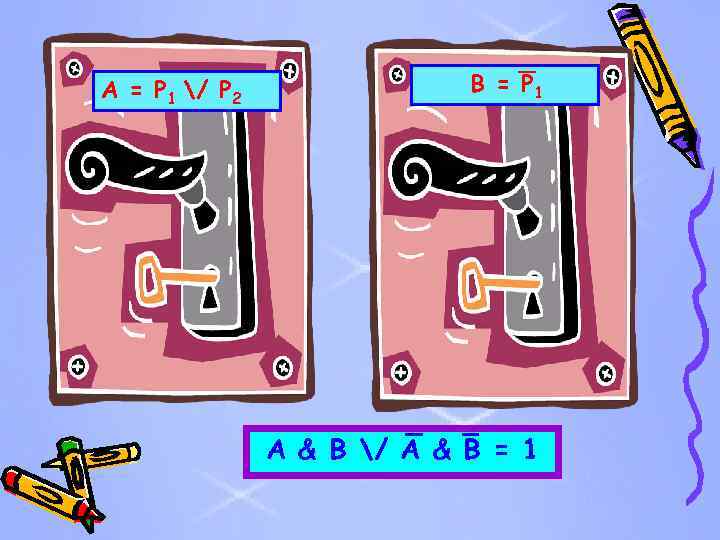 А = Р 1 / Р 2 В = Р 1 А & B