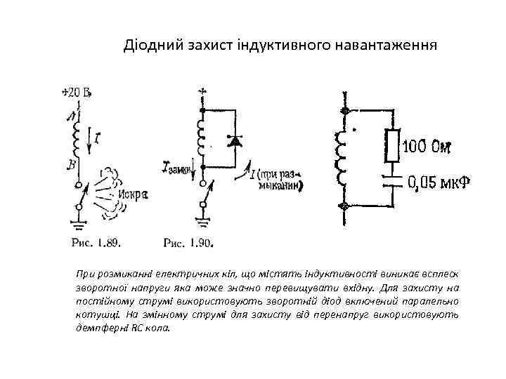 Діодний захист індуктивного навантаження При розмиканні електричних кіл, що містять індуктивності виникає всплеск зворотної