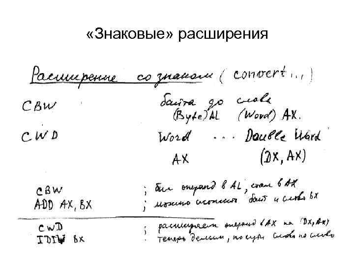  «Знаковые» расширения 