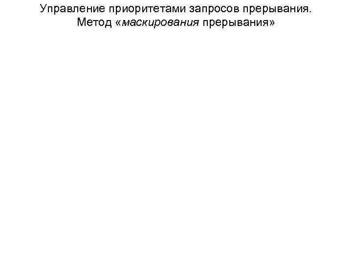 Управление приоритетами запросов прерывания. Метод «маскирования прерывания» 