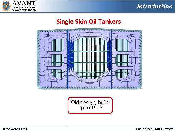 AVANT Introduction TRAINING CENTER OF SEAFARERS www. tsavant. com Single Skin Oil Tankers Old