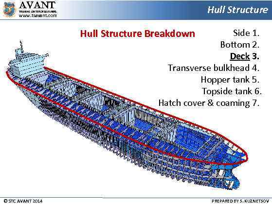 AVANT Hull Structure TRAINING CENTER OF SEAFARERS www. tsavant. com Hull Structure Breakdown Side