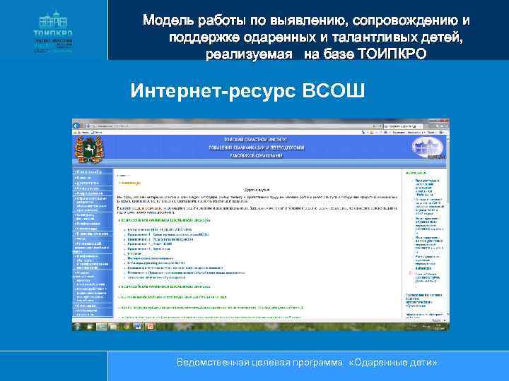 Модель работы по выявлению, сопровождению и поддержке одаренных и талантливых детей, реализуемая на базе